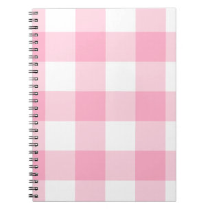 Pink and White Buffalo Check Notebook