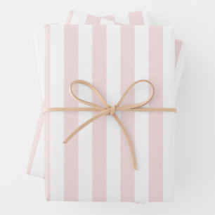 Pink and White Cabana Stripes Palm Beach Wrapping Paper Sheet