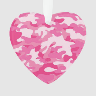 Pink and White Camo Design Ornament