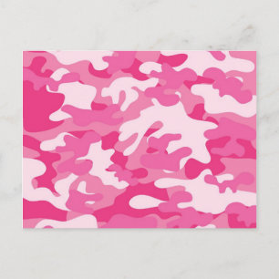 Pink and White Camo Design Postcard