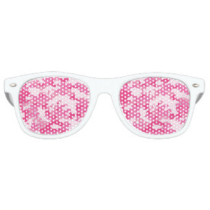 Pink and White Camo Design Retro Sunglasses