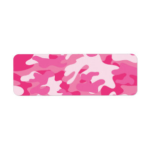 Pink and White Camo Design Return Address Label