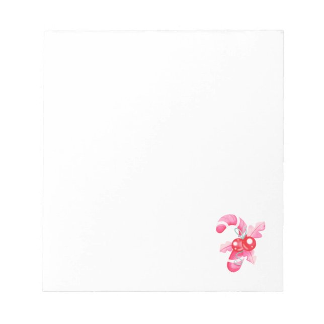 Pink and White Candy Christmas Notepad  (Front)