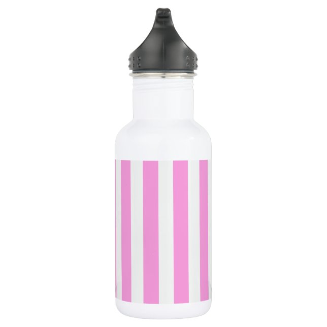Pink and white candy stripes 532 ml water bottle (Right)