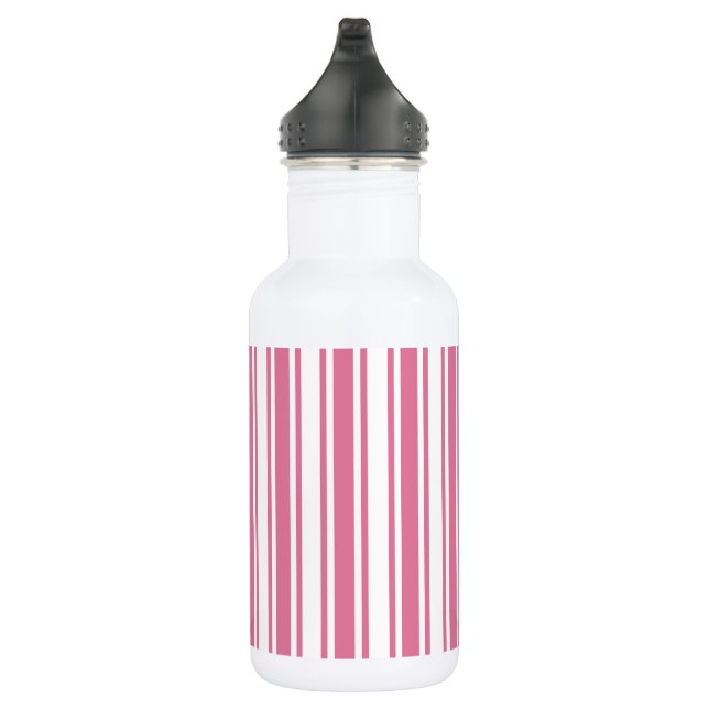 Pink and white candy stripes 532 ml water bottle (Right)