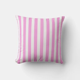 Pink and white candy stripes cushion