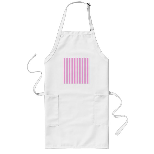 Pink and white candy stripes long apron (Front)