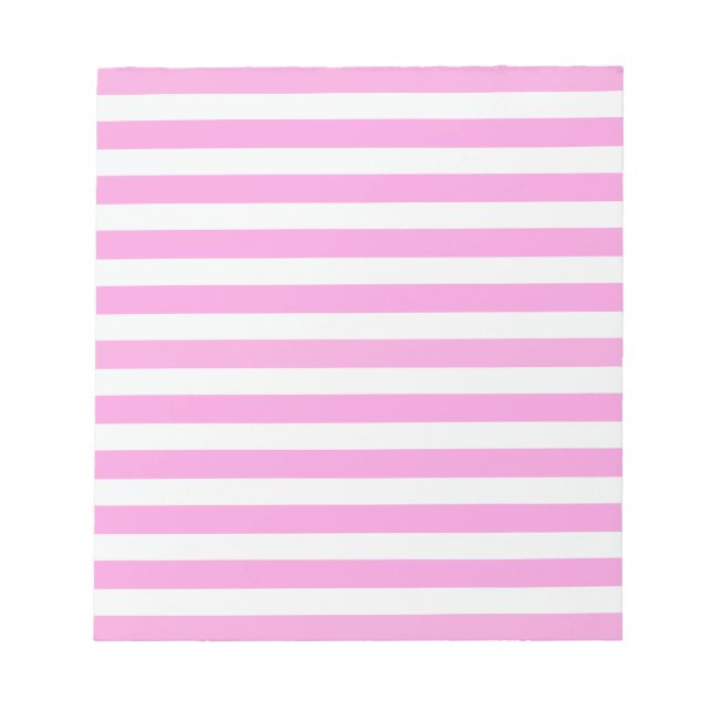 Pink and white candy stripes notepad (Front)