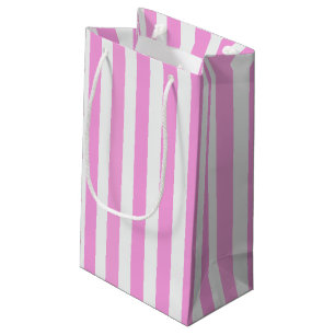 Pink and white candy stripes small gift bag