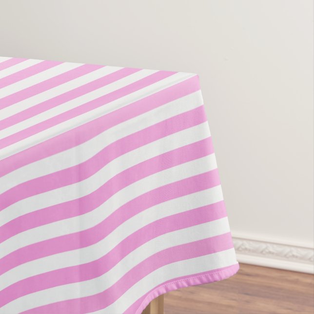 Pink and white candy stripes tablecloth (In Situ)