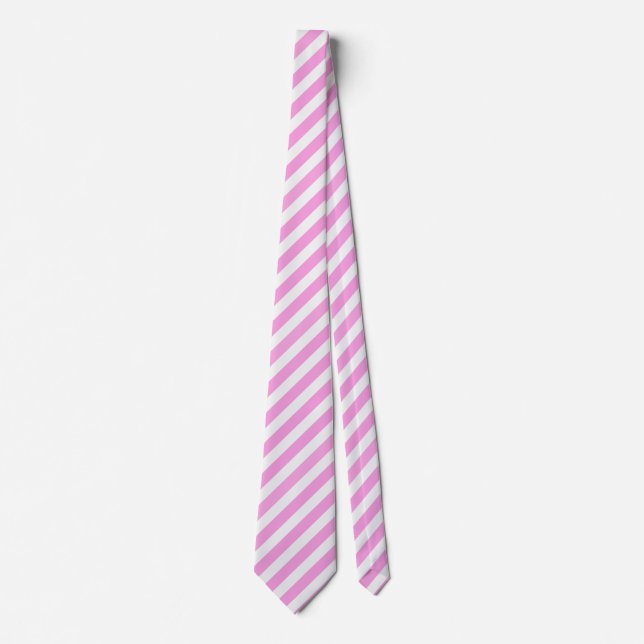 Pink and white candy stripes tie (Front)