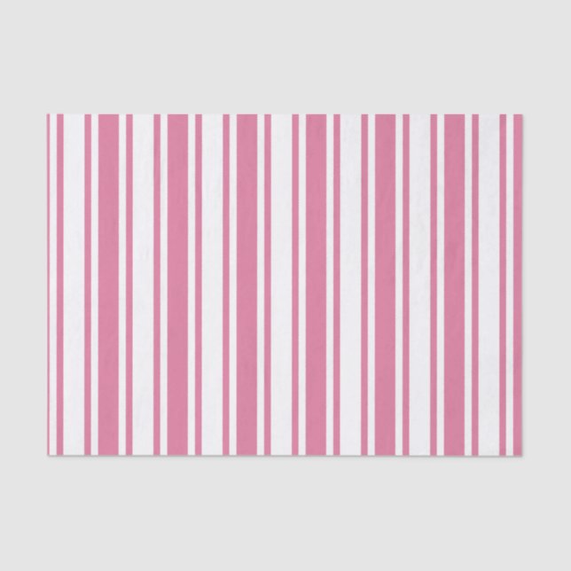 Pink and white candy stripes tissue paper (Front)