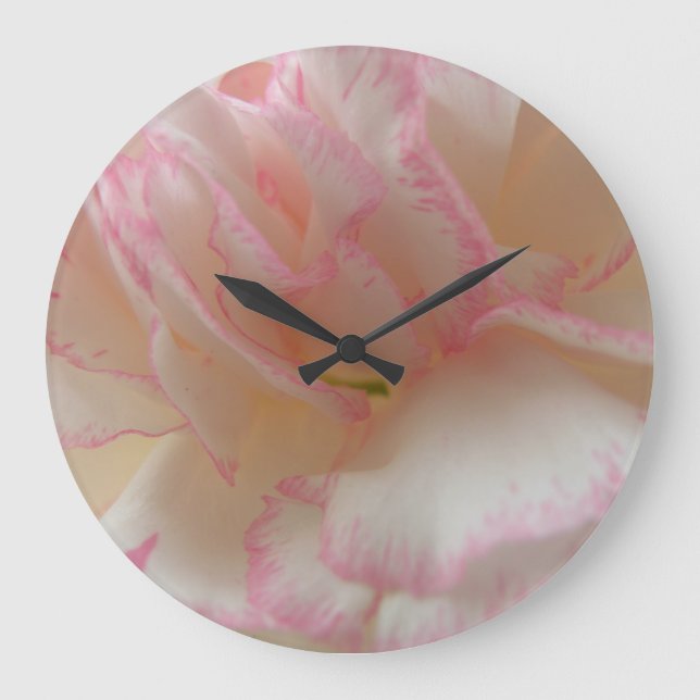Pink and White Carnation Wall Clock (Front)