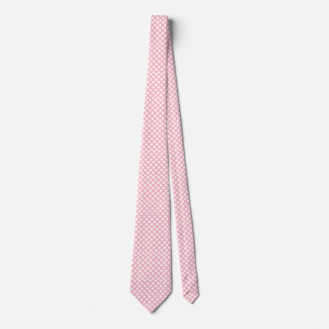 Pink and White Checked Tie (Front)