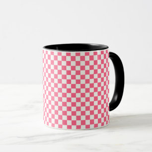 Pink and White Checkered Pattern  Mug