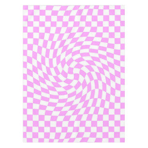Pink and White Checks Chequered Chic Pattern  Tablecloth