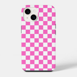 Pink and white chequered classic iPhone / iPad cas 14 Case