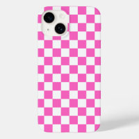 Pink and white chequered classic iPhone / iPad cas