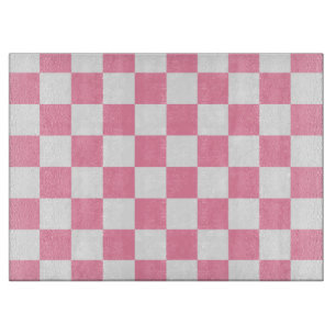 Pink and White Chequered Cutting Board
