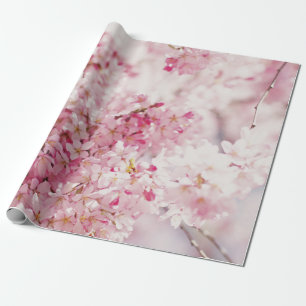 PINK AND WHITE CHERRY BLOSSOM WRAPPING PAPER