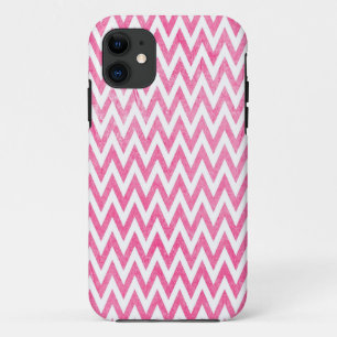 Pink and White Chevron iPhone 11 Case