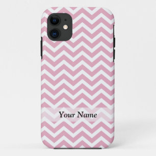 Pink and white chevron iPhone 11 case