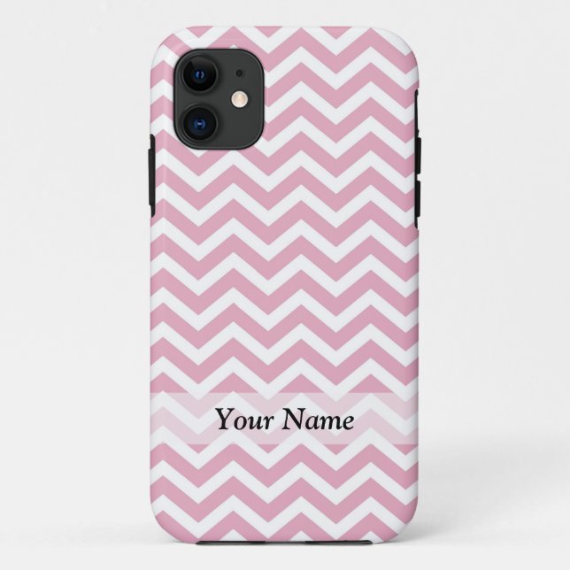 Pink and white chevron Case-Mate iPhone case (Back)