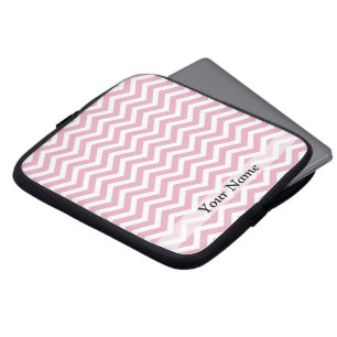 Pink and white chevron laptop sleeve