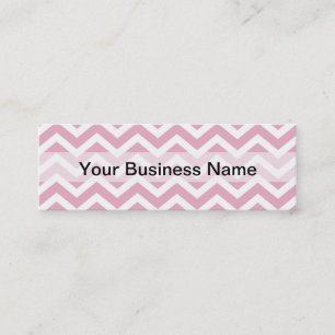 Pink and white chevron mini business card