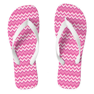 Pink And White Chevron Pattern 2 Thongs