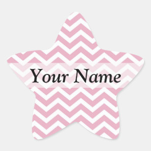 Pink and white chevron star sticker