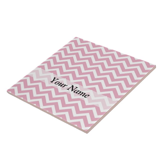 Pink and white chevron tile (Side)
