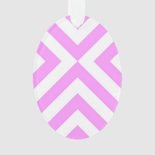 Pink and White Chevrons Ornament