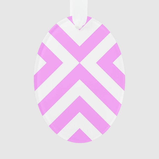 Pink and White Chevrons Ornament (Front)