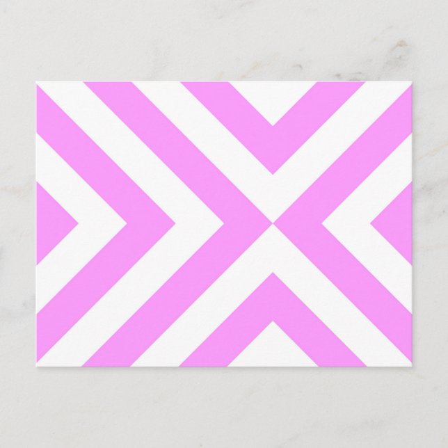 Pink and White Chevrons Postcard (Front)