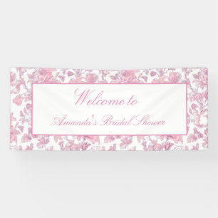 Pink and White Chinoiserie Bridal Shower Banner