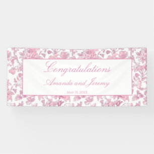 Pink and White Chinoiserie Wedding Banner