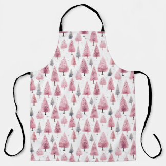Pink and White Christmas Trees Cook's Apron