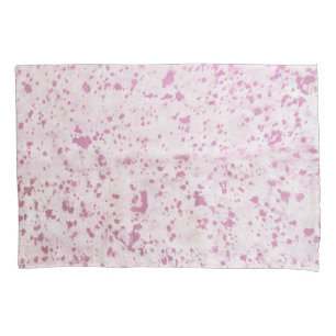 Pink and White Cowhide Country Western Pillowcase