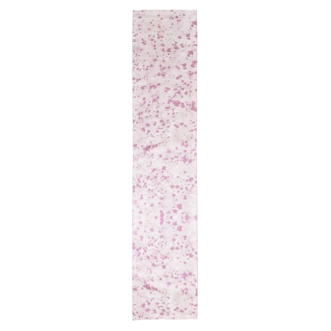 Pink and White Cowhide Country Western Short Table Runner (Front)