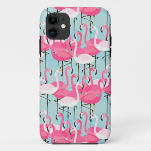 Pink And White Crowd Of Flamingos iPhone 11 Case