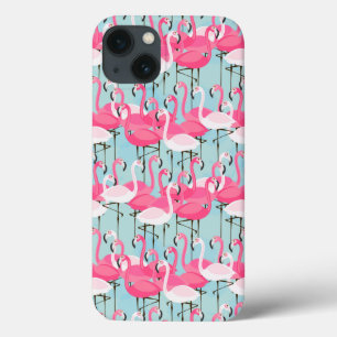 Pink And White Crowd Of Flamingos iPhone 13 Case