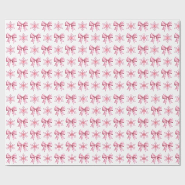 Pink and White Cute Gift Wrapping Paper Roll (Flat)