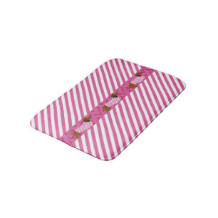 Pink and White Dachshund Bath mat