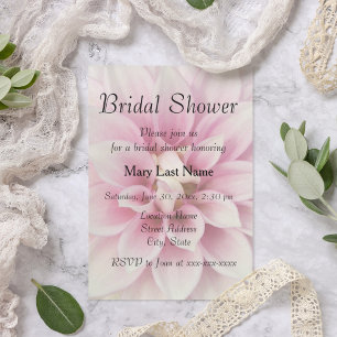 Pink and White Dahlia Floral Bridal Shower Invitation
