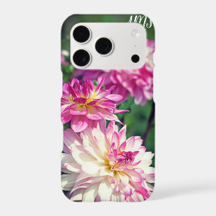 Pink and White Dahlia flower Initials
