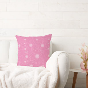 Pink and White Daisies Cushion
