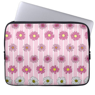 Pink and White Daisies Laptop Sleeve