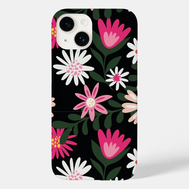 Pink and White Daisy Pattern Case-Mate iPhone Case (Back)