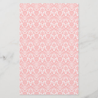 Pink and White Damask Craft Paper